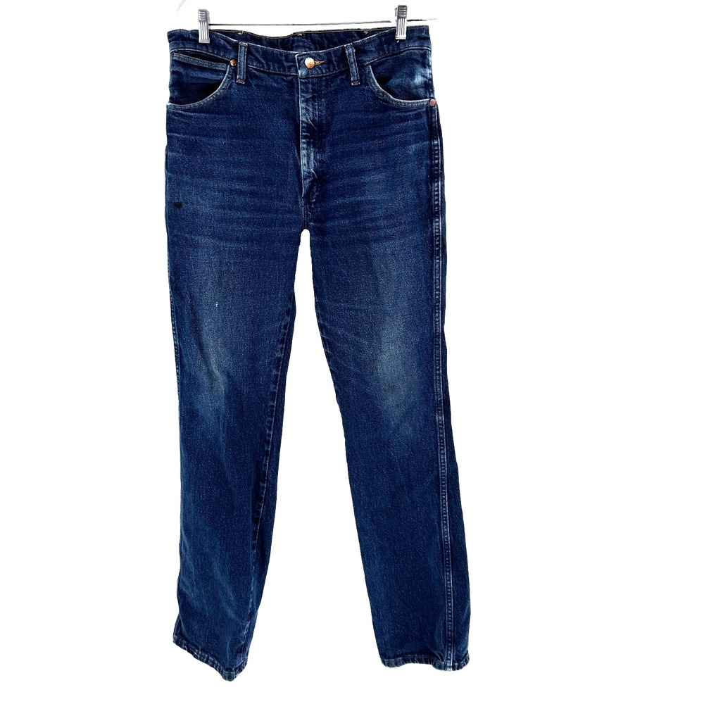 Wrangler Regular Fit Bootcut Stretch Jeans Men's 35x34‎ Dark Wash Western Cowboy